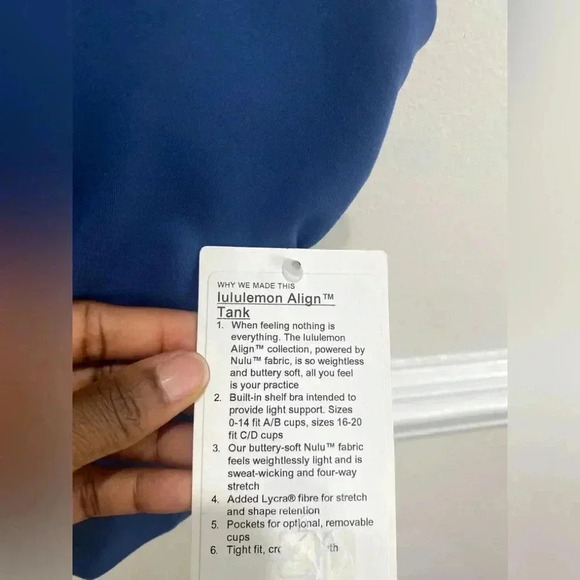 NWT Lululemon Align Tank - Blue Borealis Size 14 - Picture 3 of 6
